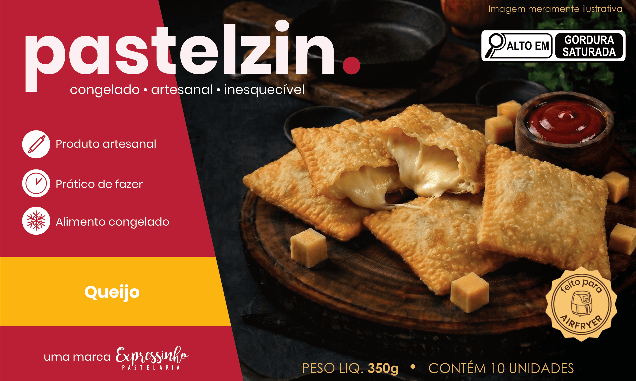 Caixa do mini pastel de Queijo da Pastelzin